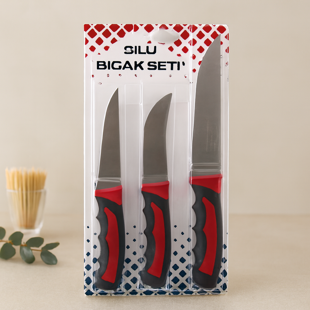 3'lü Kurban Bıçak Seti - Paslanmaz Çelik