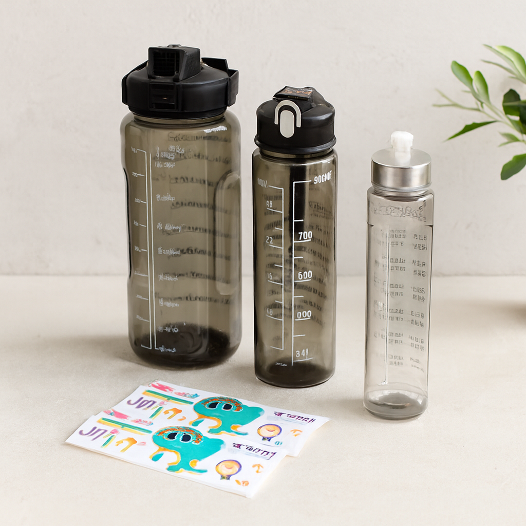 3'lü Pipetli Motivasyon Suluk Seti 500/900/2000 ml (Telefonluklu)