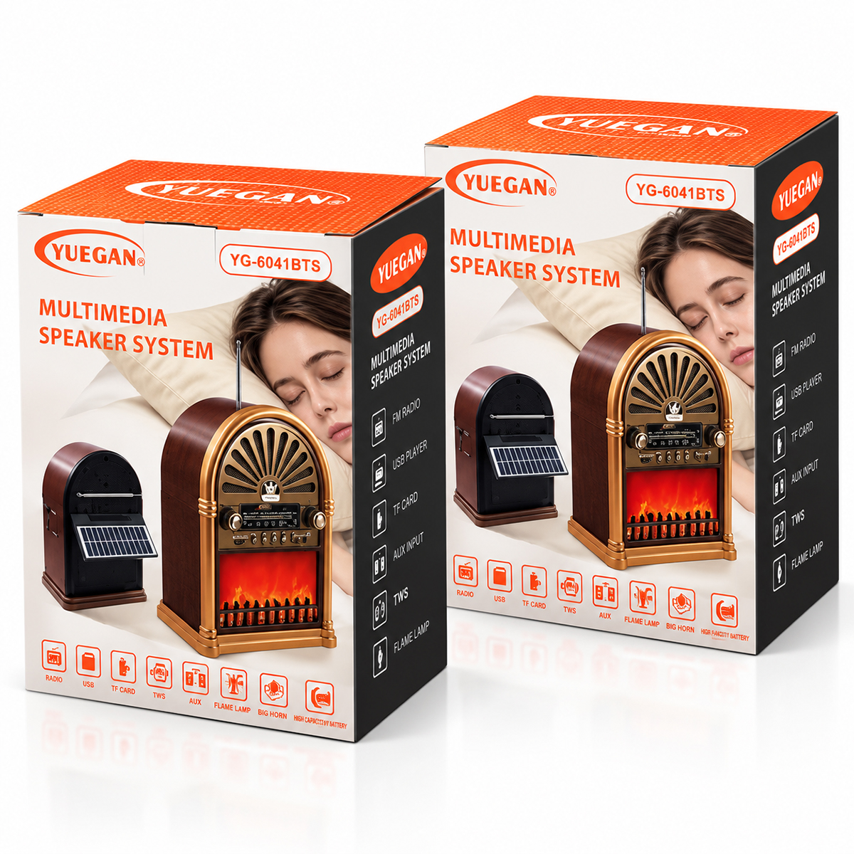 Solar Şarjlı Retro Bluetooth Radyo Hoparlör - AM/FM/SW, USB/Type-C