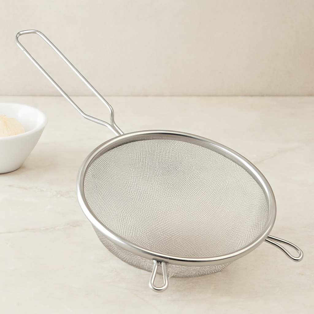 Tel Süzgeç 20 cm Metal Saplı Kulaklı