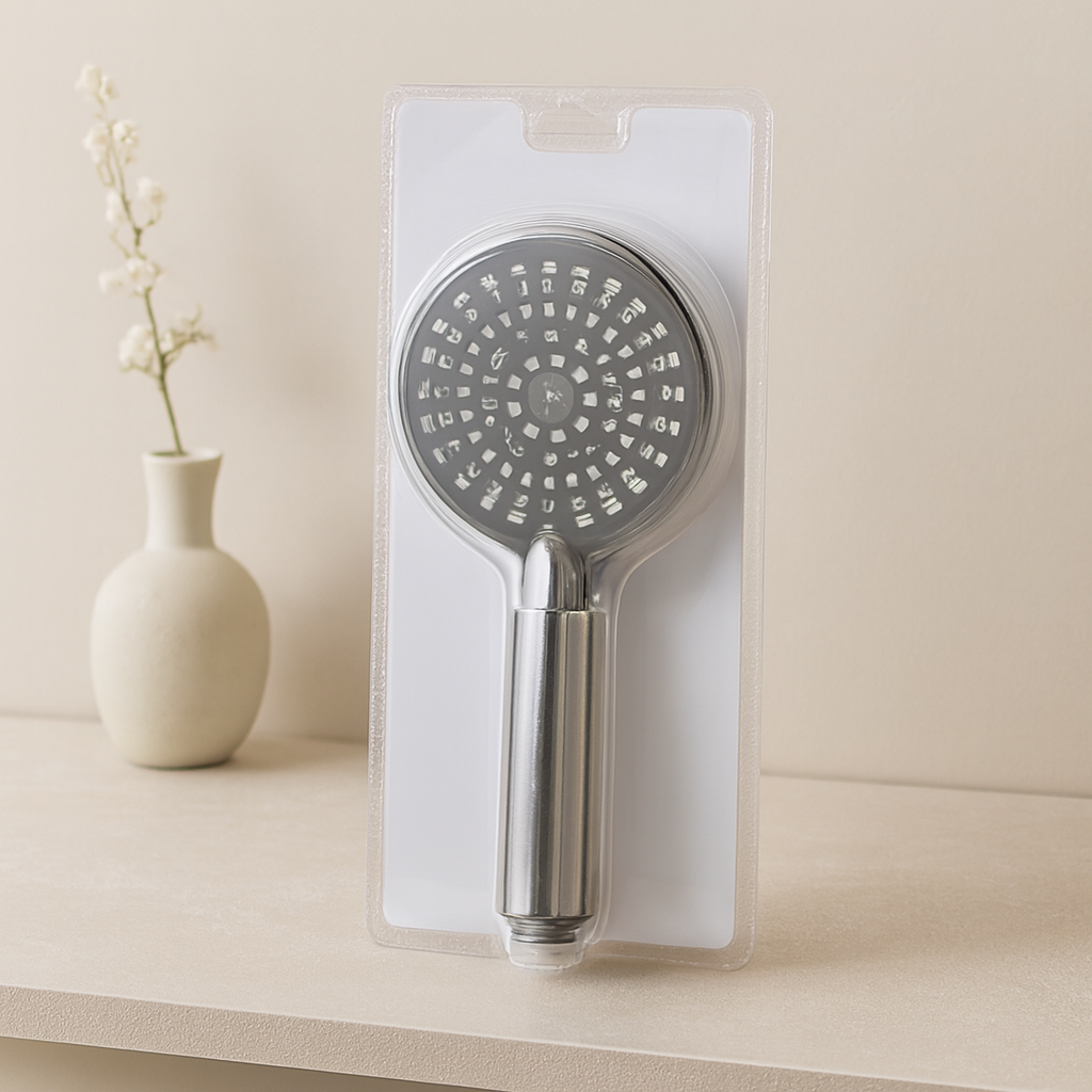 Duş Başlığı 11 cm Kademeli Krom-Gri (14 cm Sap)