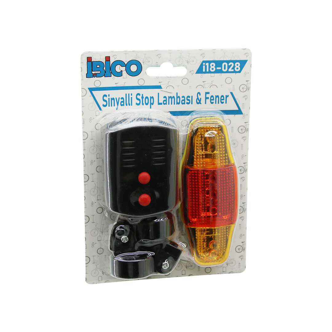 Bisiklet 3in1 Korna COB LED Fener Sinyalli Stop Lambası (Pilli)