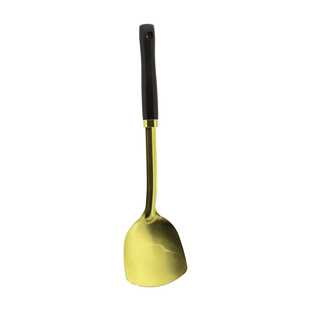 Metal Servis Spatulası Ahşap Saplı Gold