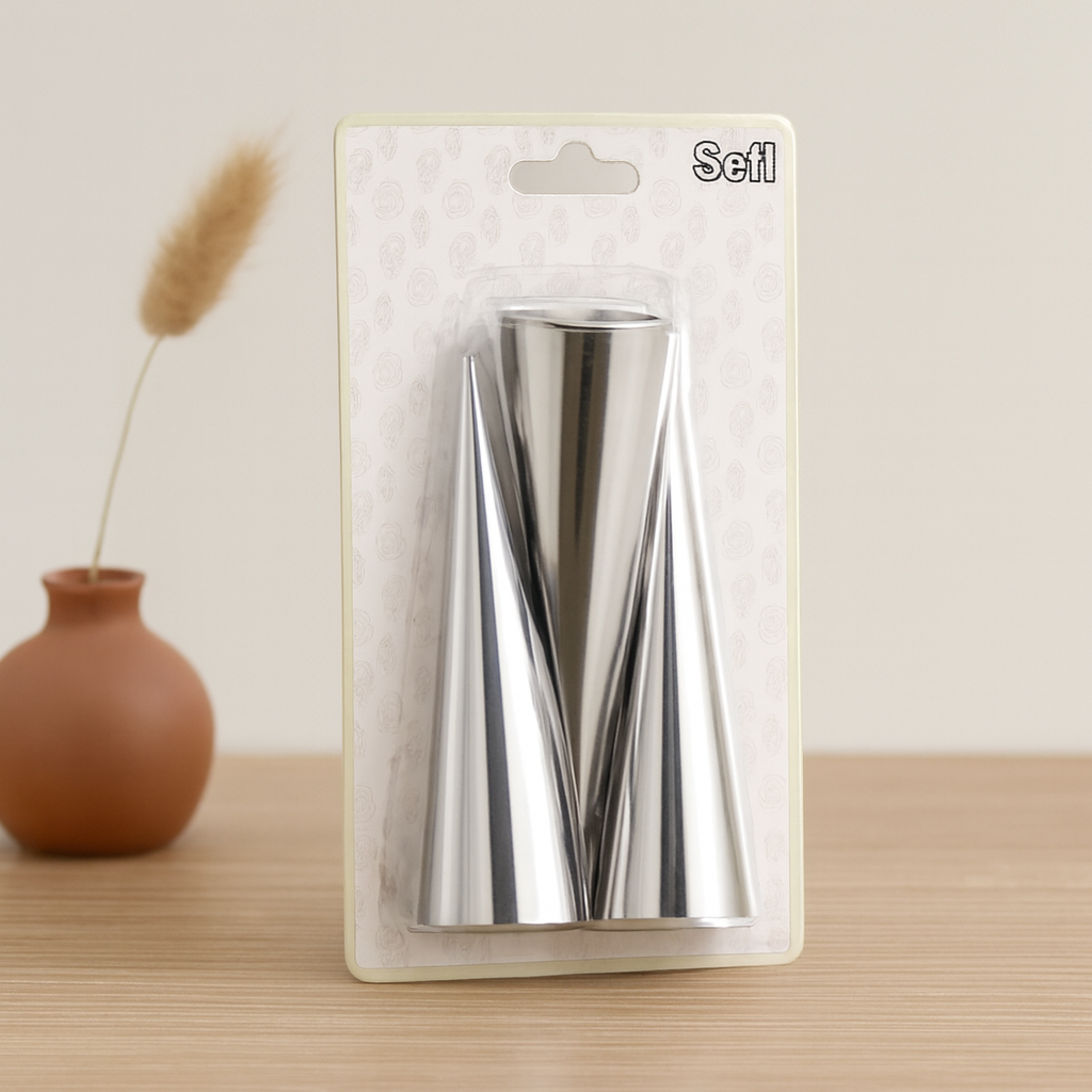 Metal Pasta Dekorasyon Kalıbı 3'lü (Çap 3.4 cm x 12 cm)