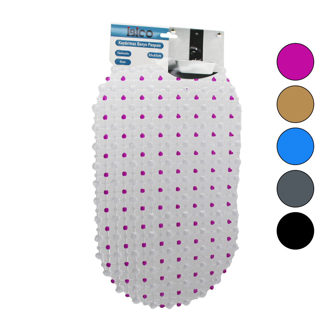 Oval Eko PVC Kaydırmaz Banyo Paspası