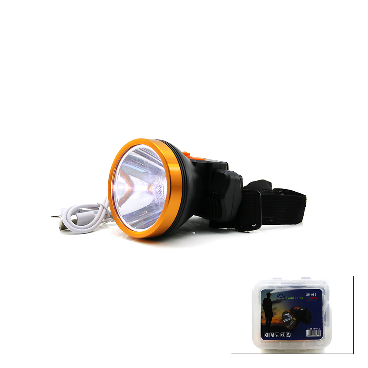 30W Şarjlı Kafa Lambası (USB & Type-C)