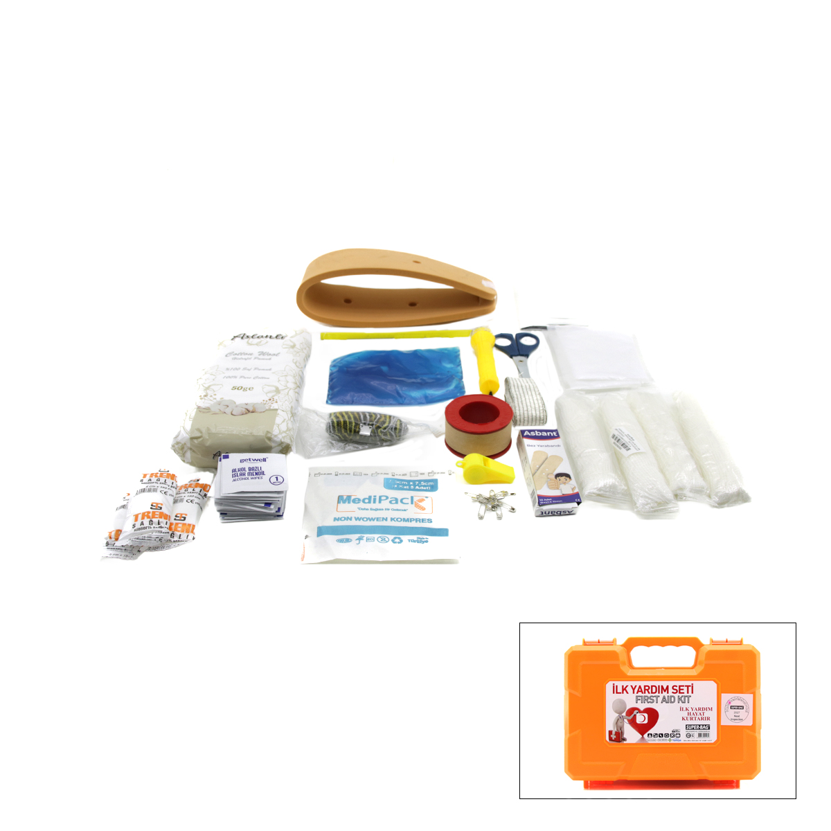 Büyük İlk Yardım Seti (Plastik Çantalı) - 12'li Paket