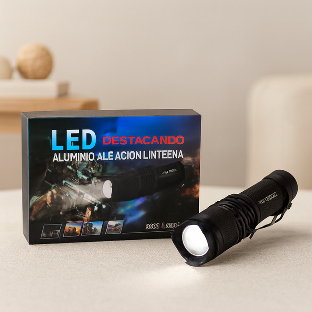 Zoomlu Şarjlı El Feneri 3000 Lumen Metal Kasa 12.5 cm