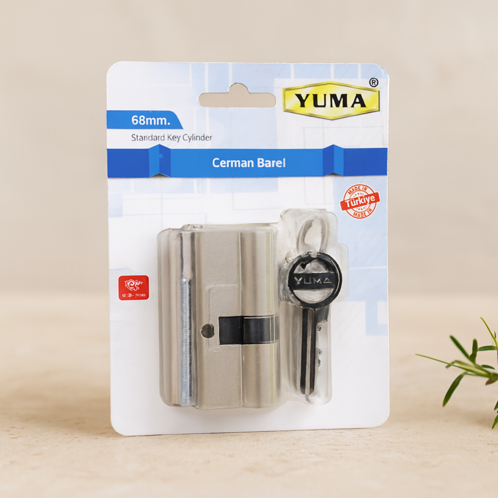 68mm Nikel Saten Cerman Barel Kilit Silindiri (3 anahtar)
