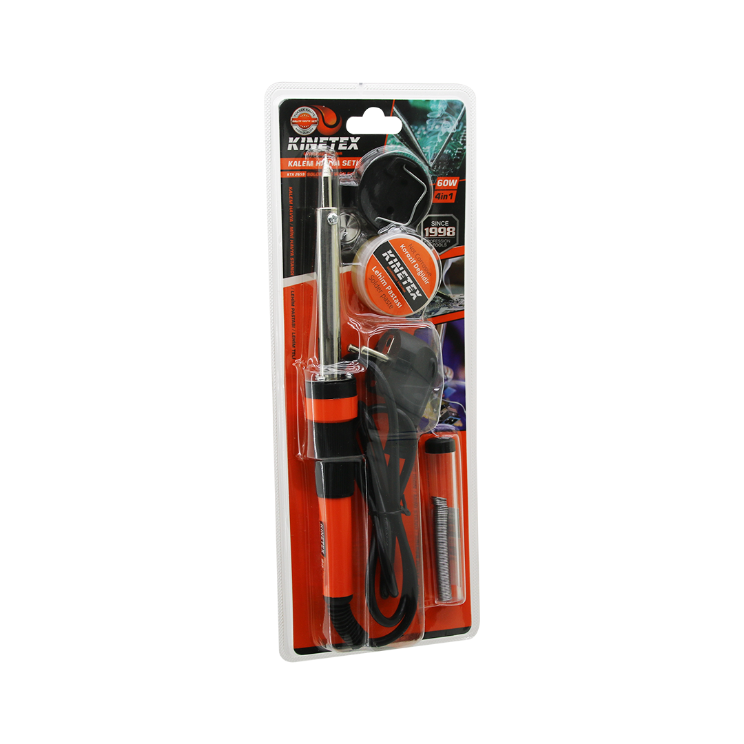 60W Kalem Havya Lehim Seti (Mini Stand, Lehim Pastası, Lehim Teli)