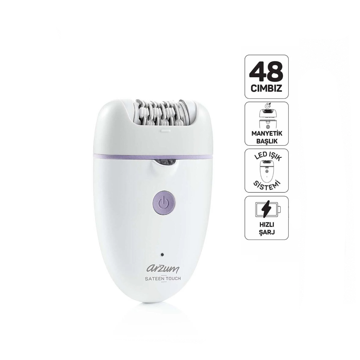 48 Cımbızlı Epilatör Epilasyon Cihazı (Manyetik Başlık, LED, Hızlı Şarj)