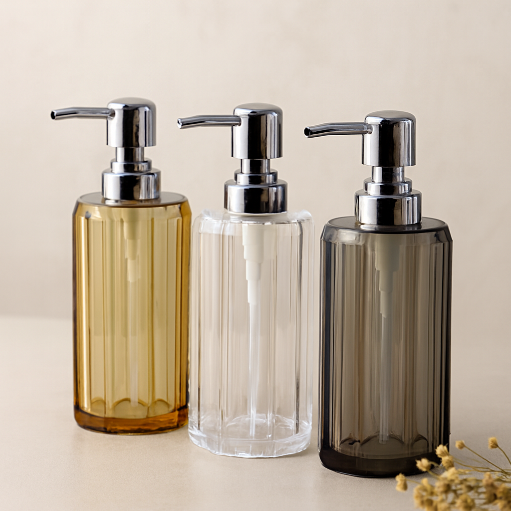 200 ml Sekizgen Akrilik Mika Sıvı Sabunluk (Şeffaf/Renkli)