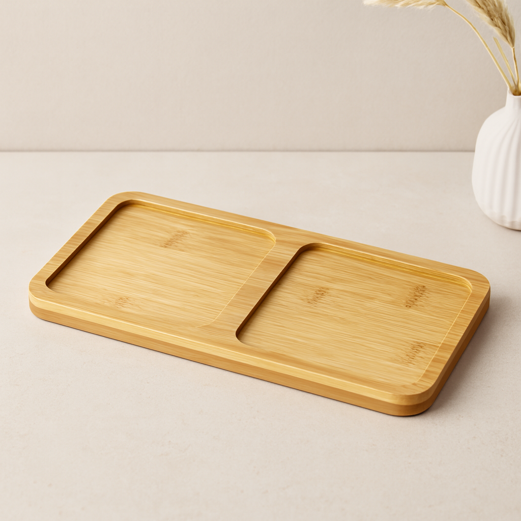 Bambu 2 Bölmeli Yağdanlık Altlığı 20x10x0.8 cm