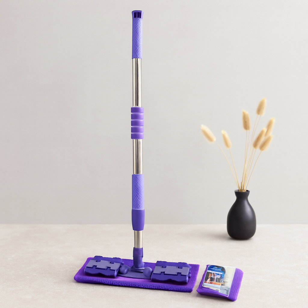 Mandallı Palet Mop Mikrofiber Paspas Metal Uzayan Sap 70-107 cm 360°