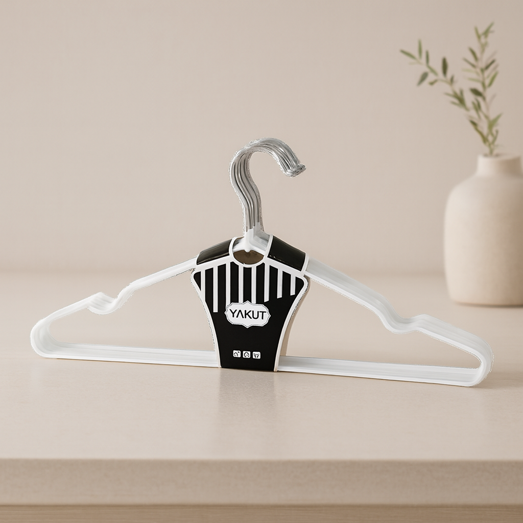 Metal silikon kaplı elbise askısı 10'lu beyaz 40x50 cm