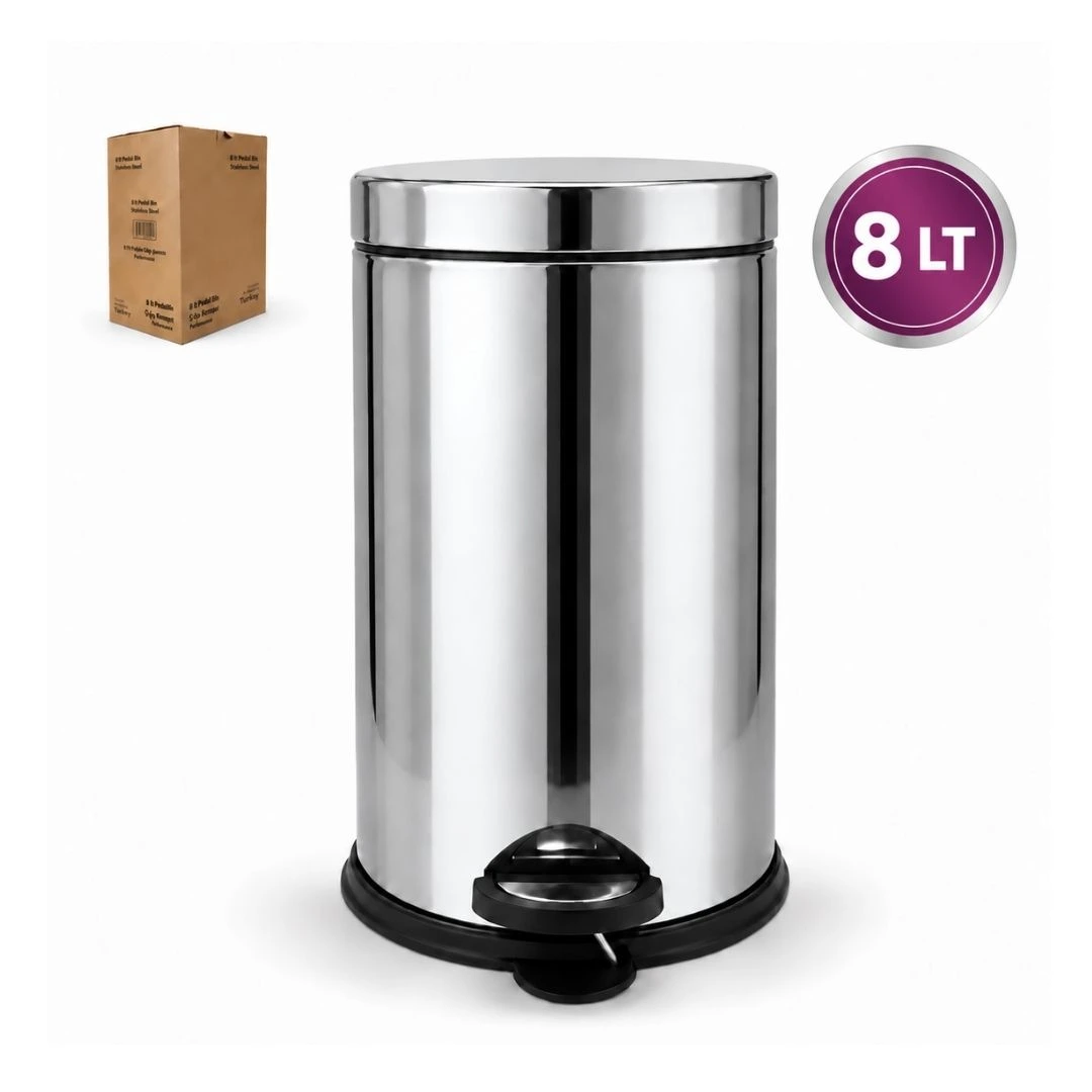 8 L Metal Pedallı Çöp Kovası