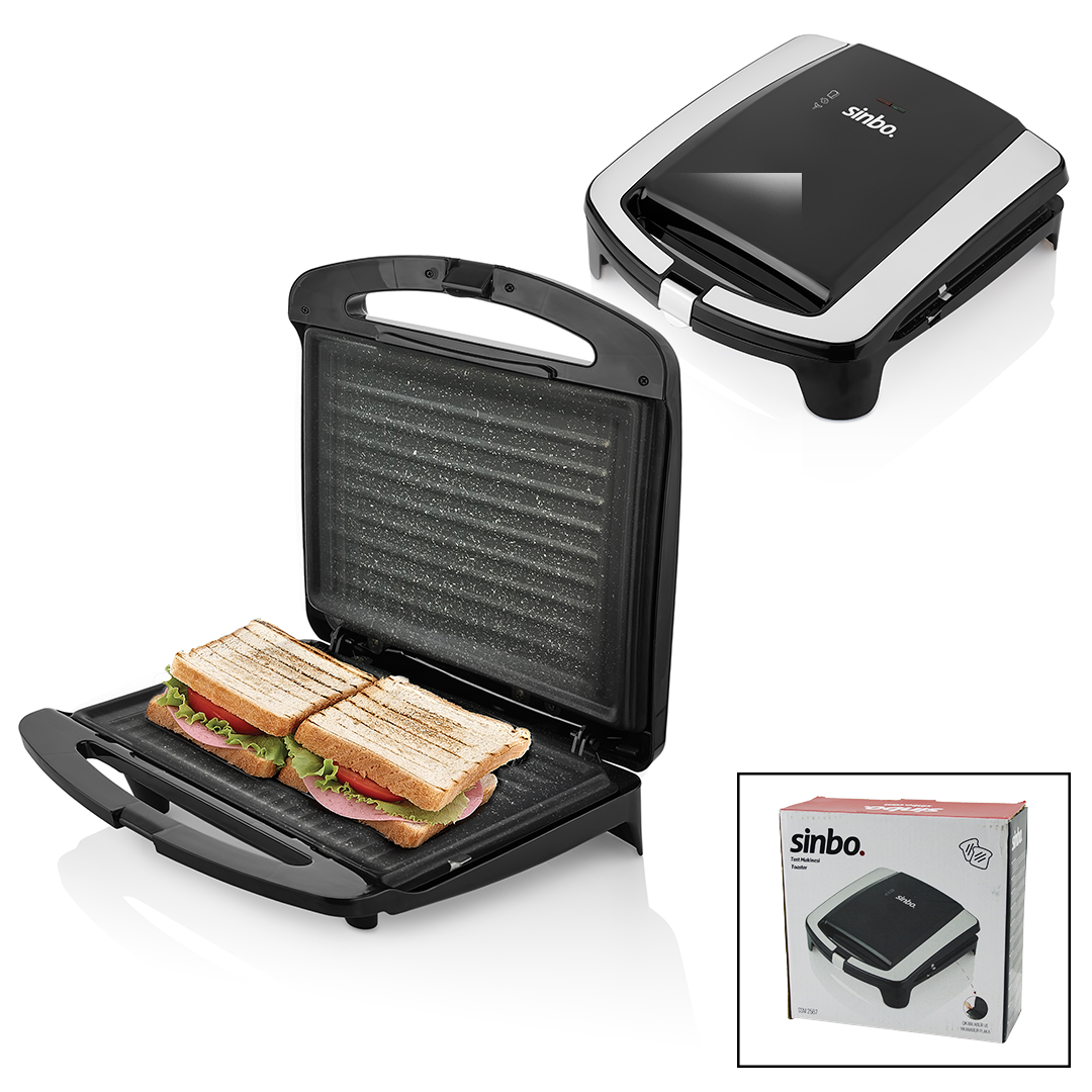 2 Dilim Elektrikli Tost Makinesi 750W - Granit Yapışmaz