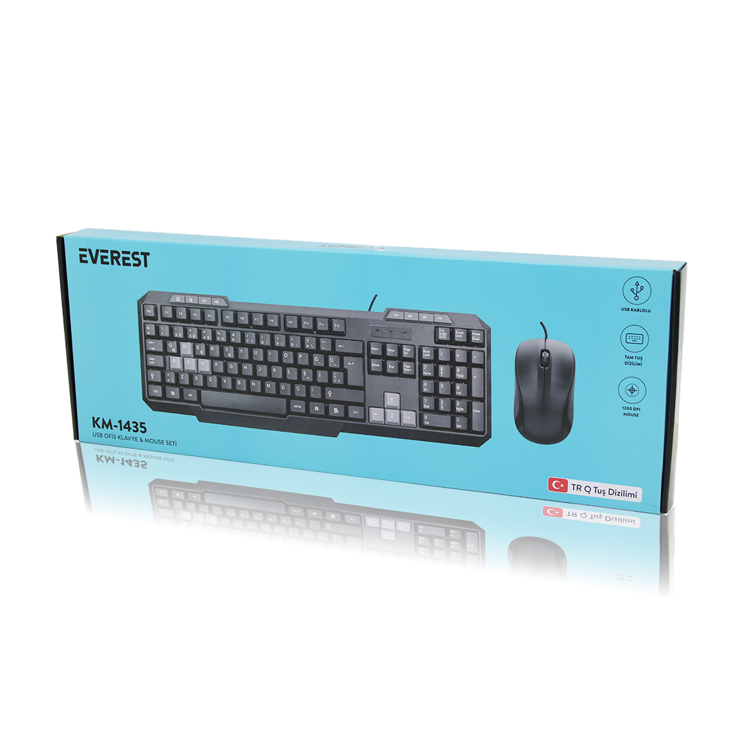 Kablolu USB Klavye Mouse Seti (Q Klavye, 1200 DPI)