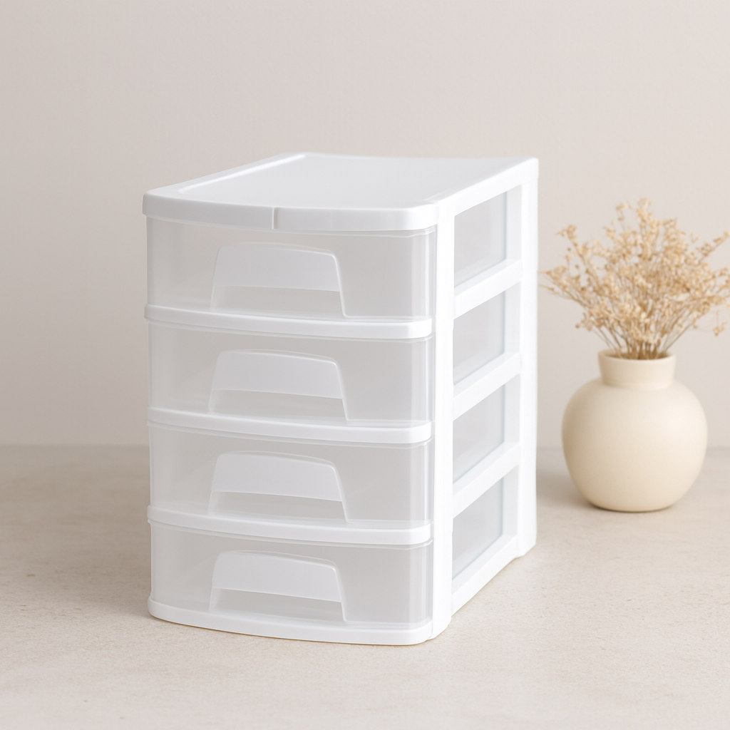 Plastik 4 Katlı Çekmece Organizer 16.5x21.5x24 cm