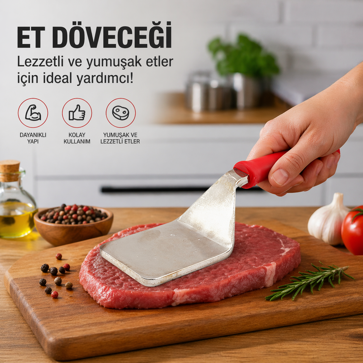 Et Dövecek No:4 - Plastik Saplı Metal Gövde (50'li)