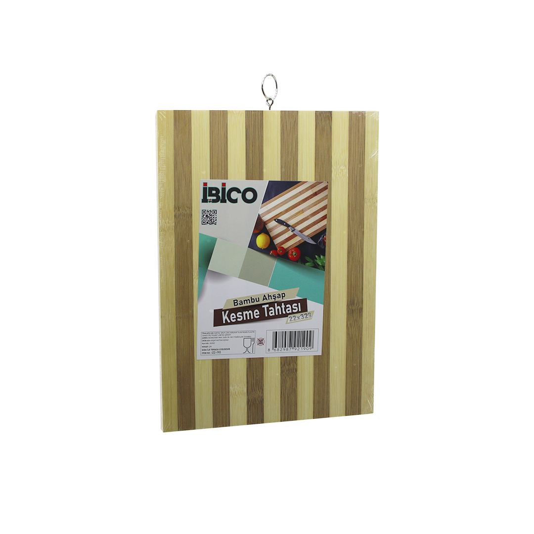 Bambu Kesme Tahtası 22x32x1.3 cm Metal Kulplu