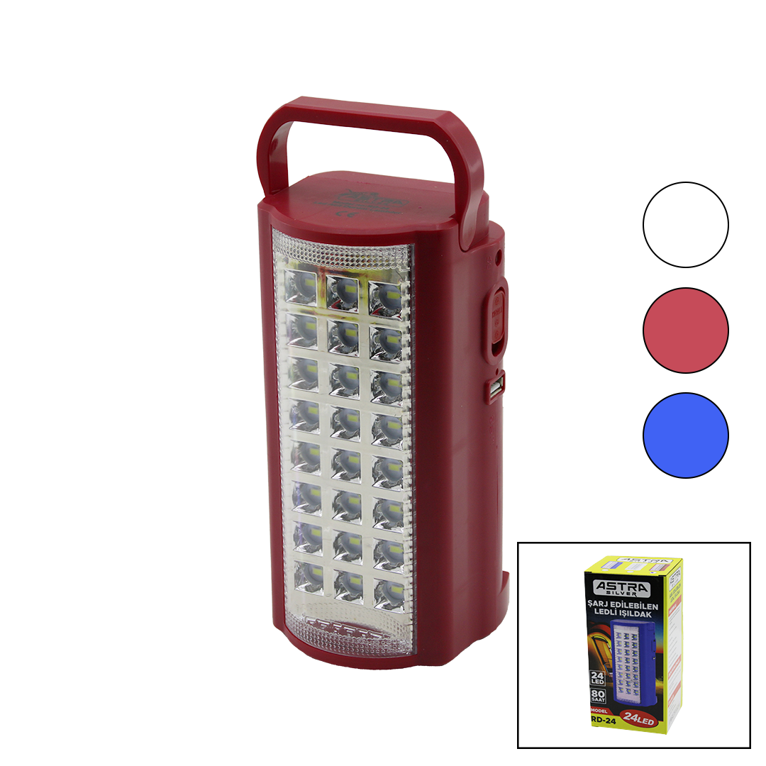 24 LED Şarjlı Taşınabilir Fener - Powerbank & 6V Akü