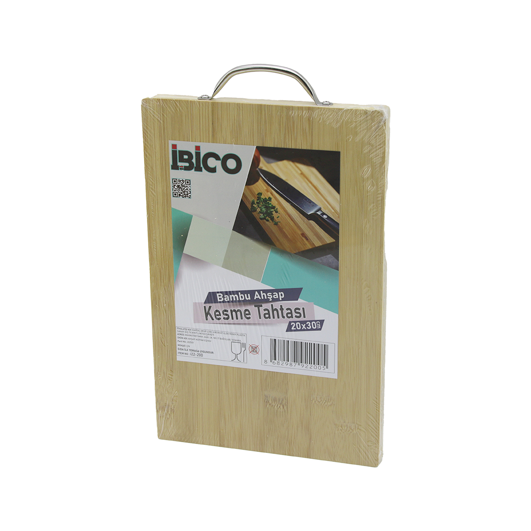 Bambu Kesme Tahtası 20x30x1.7 cm - Metal Kulplu