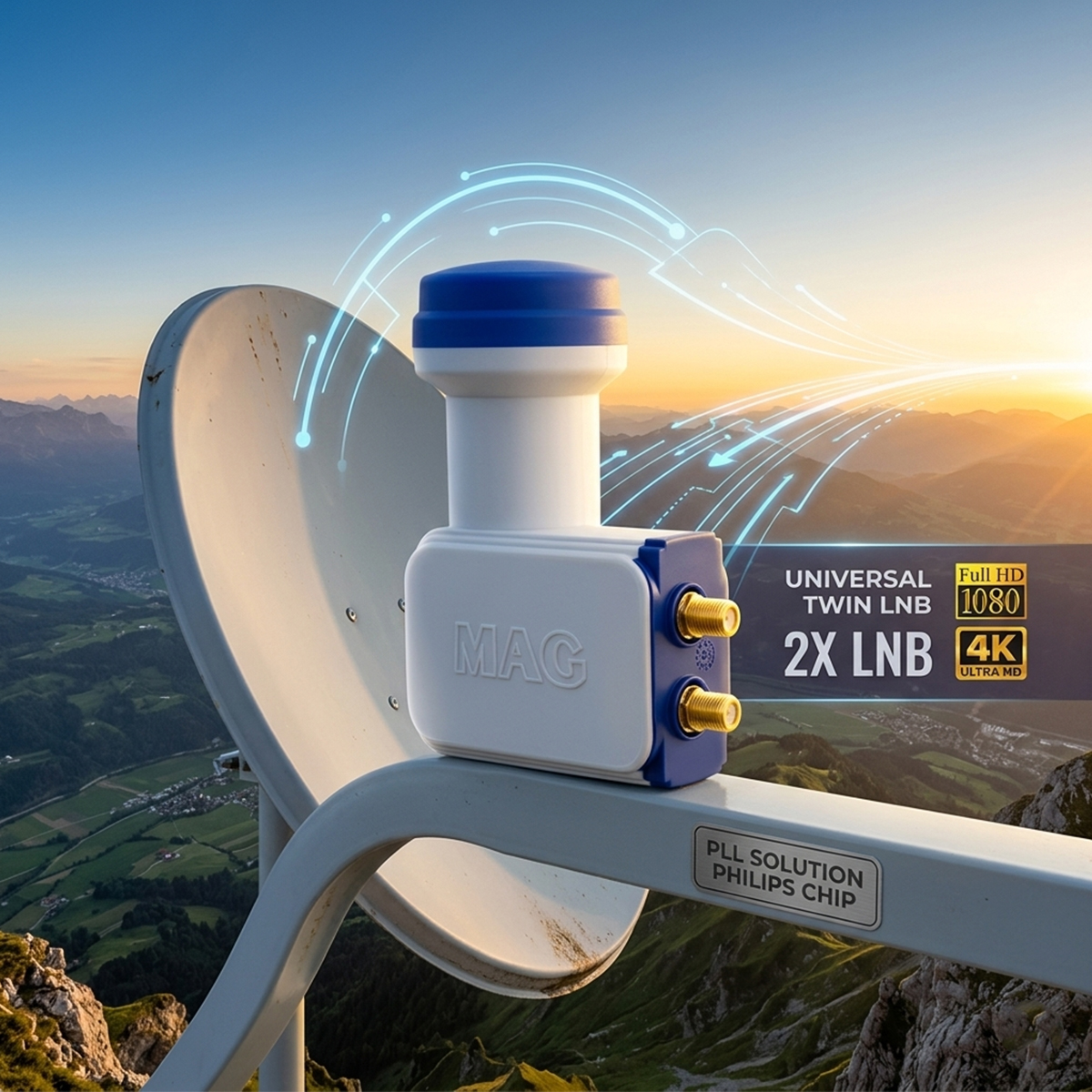 Universal Twin LNB 0.1 dB Full HD 3D (2'li)