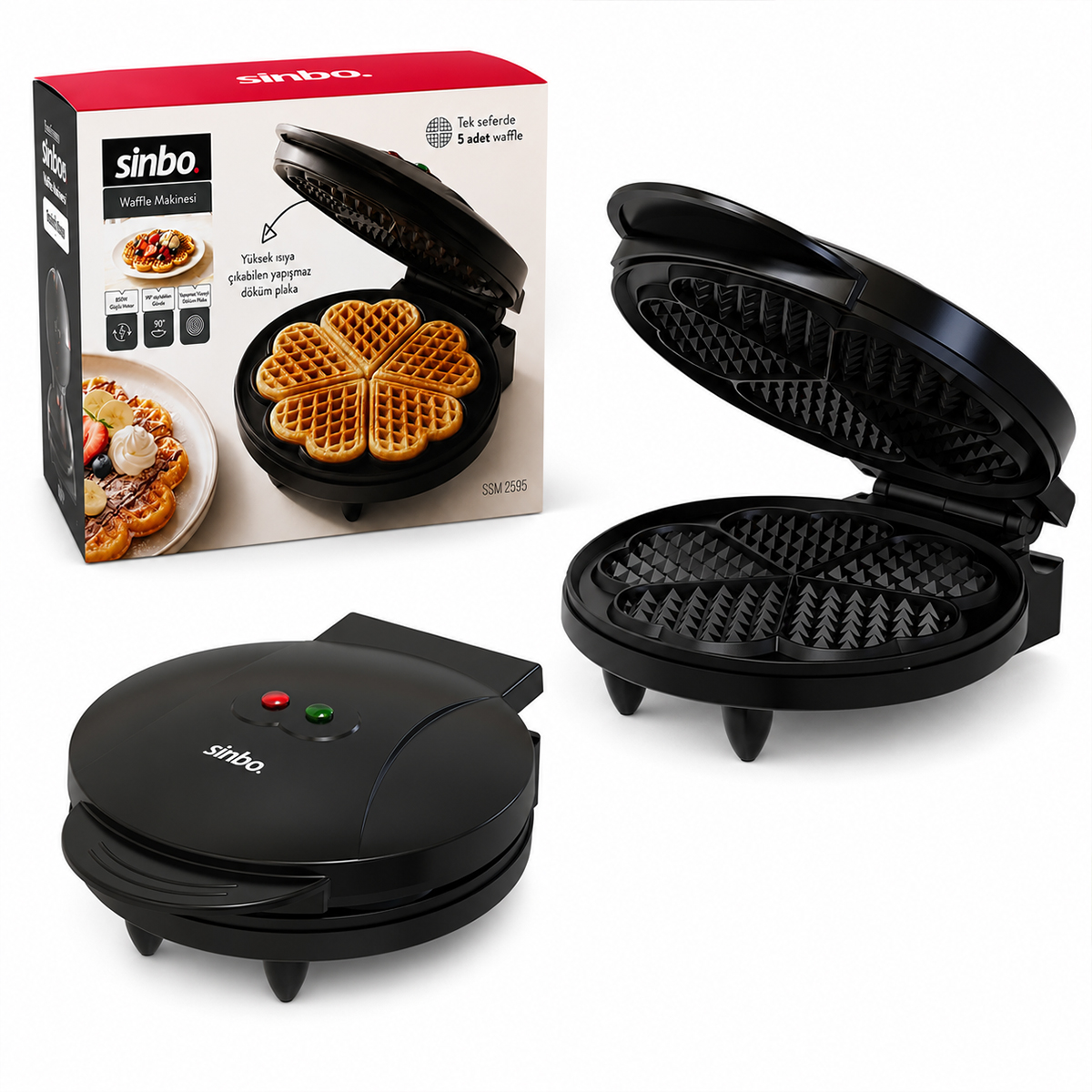 Döküm Belçika Waffle Makinesi 850W