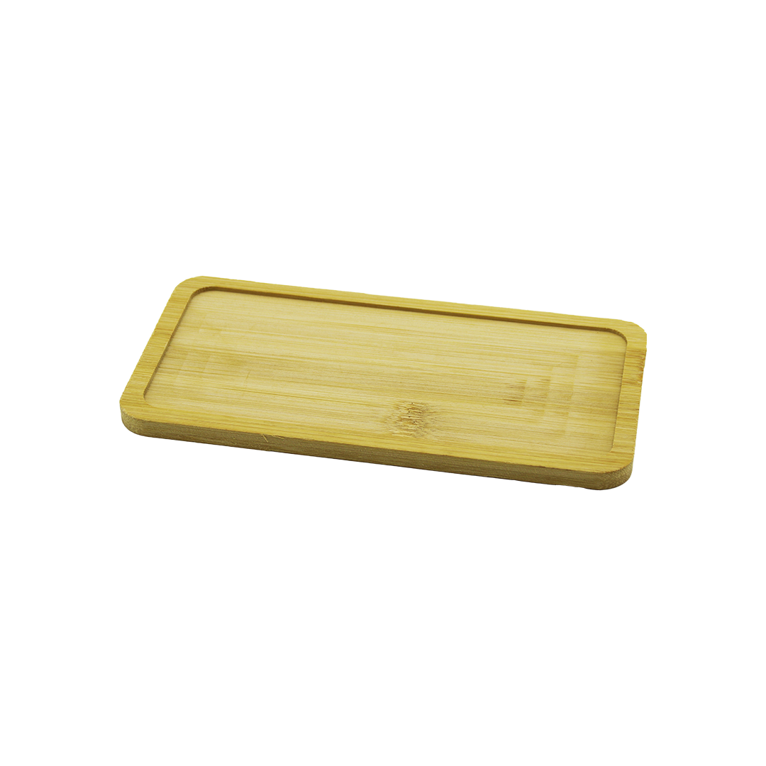 Dikdörtgen Ahşap Bambu Yağdanlık Altlık 20x10 cm