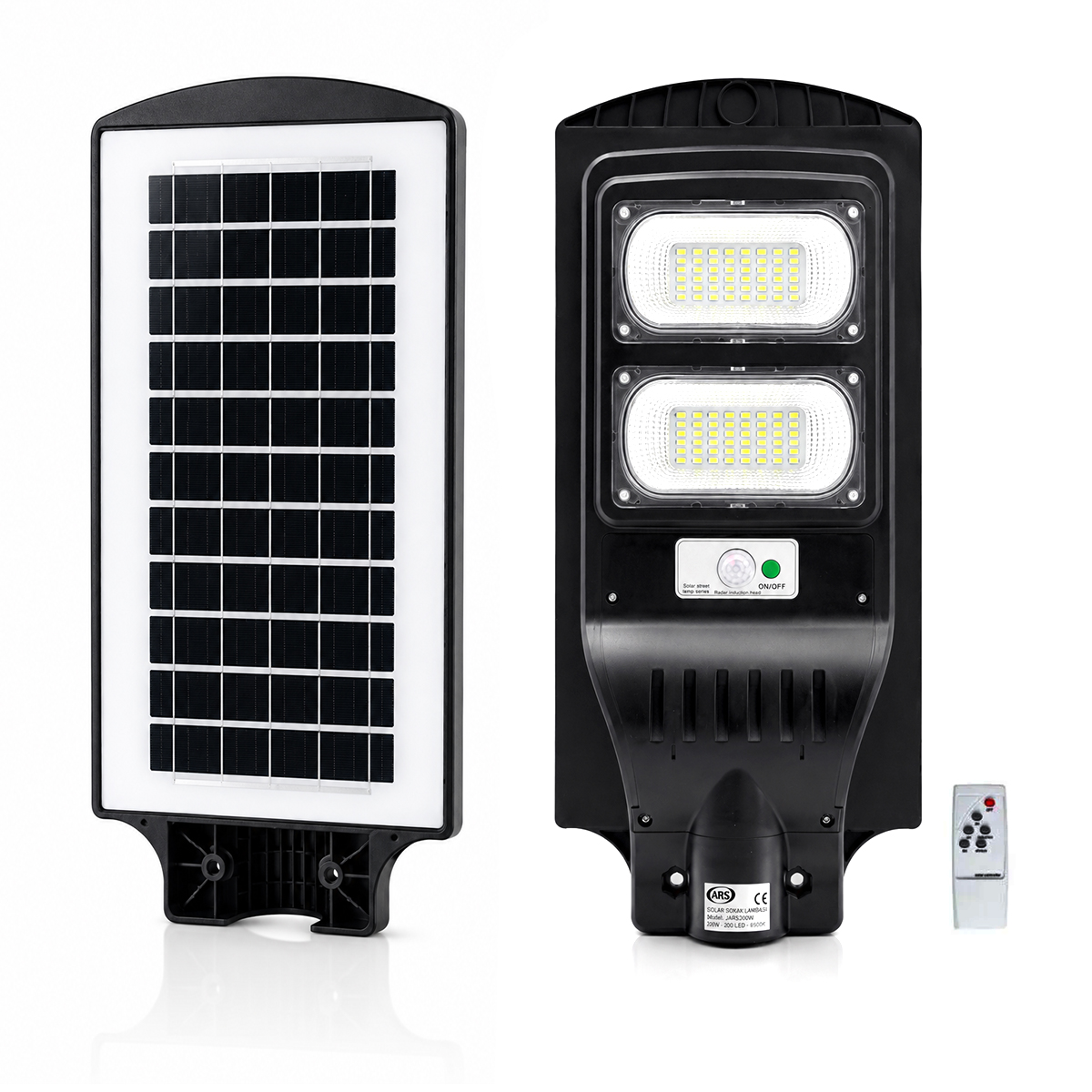 200W 6500K Solar Sokak Lambası Sensörlü Kumandalı