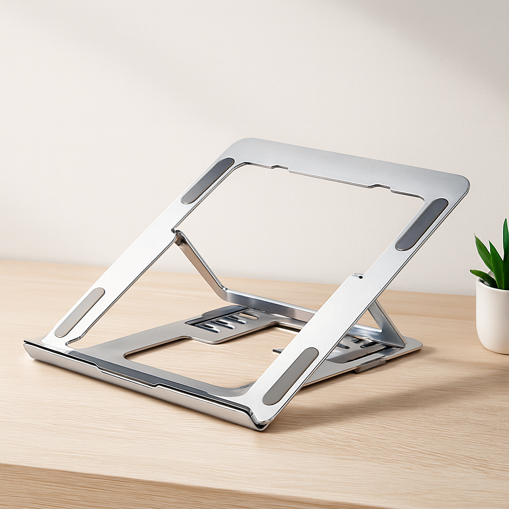 Katlanabilir Alüminyum Laptop Stand 6 Açılı Gümüş