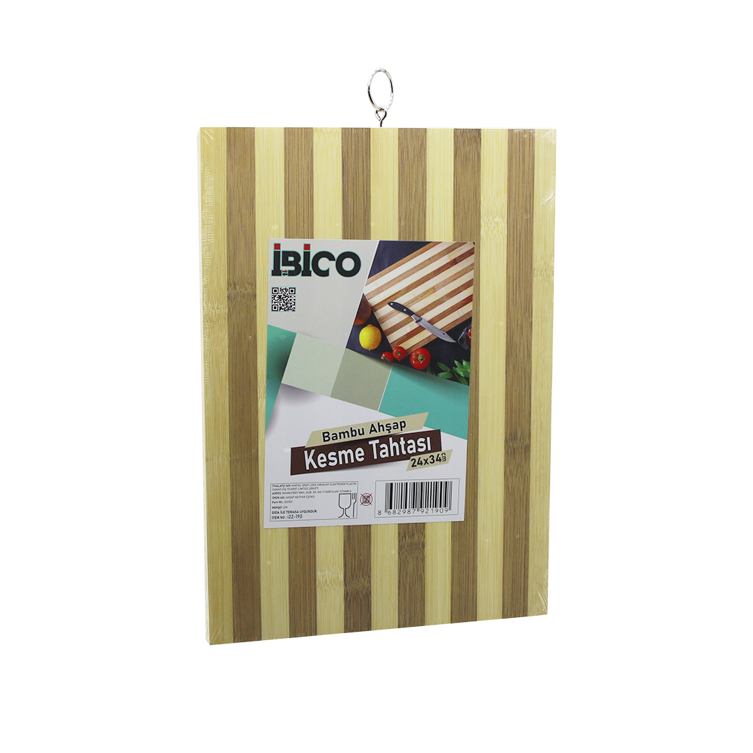Bambu Kesme Tahtası 24x34x1.3 cm - Metal Kulplu