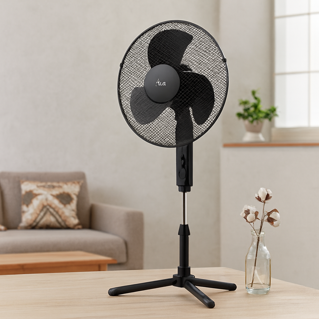 16\" (41 cm) Teleskopik Katlanır Ayaklı Vantilatör - Metal Kafes, 3 Kademe